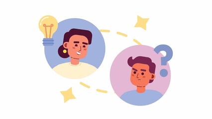 Poster - animated virtual teamwork. staying connected. working remotely in team. 2d cartoon flat characters 4