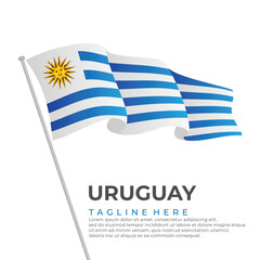 Wall Mural - Template vector Uruguay flag modern design