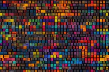 Poster - vibrant geometric abstract background made up of squares and rectangles created with Generative AI technology