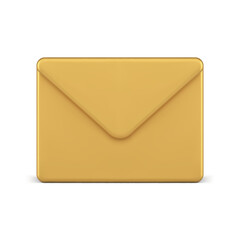 Poster - Letter envelope golden email incoming message internet communication 3d icon realistic vector
