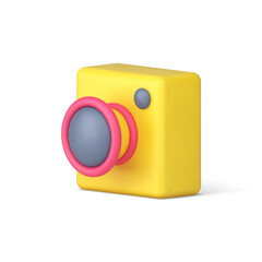 Poster - Camera lens photo picture optical technology device with zoom capture isometric 3d icon vector