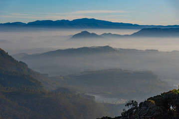 Wall Mural - Sunrise view over Sri Lanka from Adam's peak