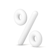 Poster - Percent symbol online shopping store clearance white 3d icon special offer promo realistic vector