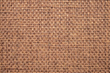 Poster - Brown linen canvas fabric texture background