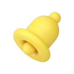 Poster - Notification yellow ring bell attention call chat interface reminder signal 3d icon realistic vector