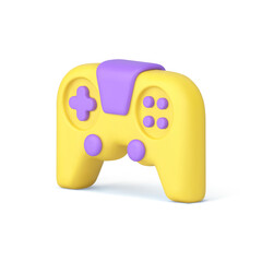 Poster - Gamepad joystick cyberspace game playing keypad console control with button 3d icon realistic vector