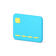 Poster - Credit card e money blue banking financial cashless payment shopping technology 3d icon vector