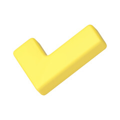 Poster - Checkmark yellow vote correct choose positive accept confirm 3d icon realistic vector illustration