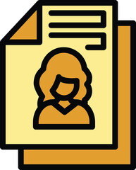Poster - printed cv icon. outline printed cv vector icon for web design isolated on white background color fl