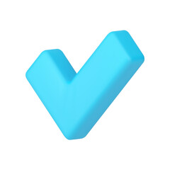 Poster - Checkbox blue check mark done correct choice validation success vote 3d icon realistic vector