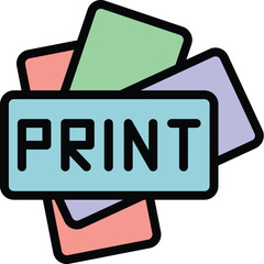 Poster - Print service icon. Outline Print service vector icon for web design isolated on white background color flat