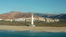 Morro Jable Lighthouse Aerial View In Fuerteventura