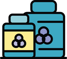 Sticker - Printer toner icon. Outline Printer toner vector icon for web design isolated on white background color flat