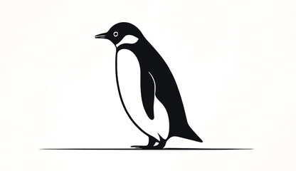 Wall Mural - Creative illustration with penguin, logo, generative AI.