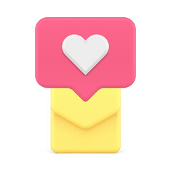 Poster - Incoming message like love dating application chat cyberspace notification 3d icon realistic vector