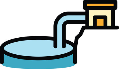 Poster - Filtration tank icon. Outline Filtration tank vector icon for web design isolated on white background color flat