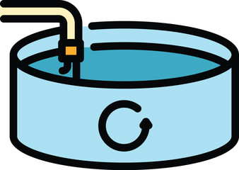 Poster - Water tank icon. Outline Water tank vector icon for web design isolated on white background color flat