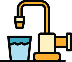 Poster - Tap water icon. Outline Tap water vector icon for web design isolated on white background color flat