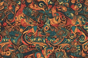 Poster - vibrant and diverse pattern filled with an array of colors created with Generative AI technology