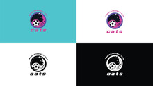 Sport Cat Icon Concept, Logo, Label, Emblem, Editable Text