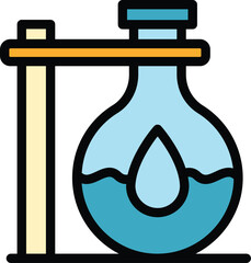 Poster - Water flask icon. Outline Water flask vector icon for web design isolated on white background color flat