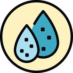Poster - Organic water drops icon. Outline Organic water drops vector icon for web design isolated on white background color flat