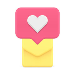 Poster - Incoming message like love dating application chat cyberspace notification 3d icon realistic vector