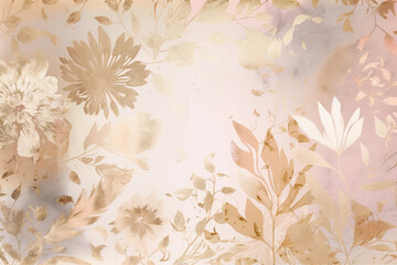Wall Mural - A floral background with a white and brown flowers. Generative AI