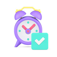 Poster - Time management successful business organization deadline checking done complete 3d icon vector