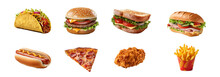 Fast Food, Street Food Transparent Png Icon Set
