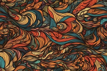 Poster - vibrant and colorful pattern with a variety of hues and shapes created with Generative AI technology