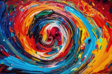 Poster - vibrant abstract painting with swirling colors created with Generative AI technology