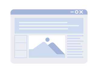 Fototapete - Article view on web page semi flat color vector icon. Newspaper, magazine readability. Editable full sized element on white. Simple cartoon style spot illustration for web graphic design and animation