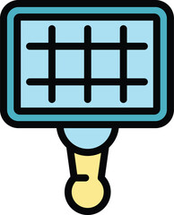 Poster - Grill net icon. Outline Grill net vector icon for web design isolated on white background color flat