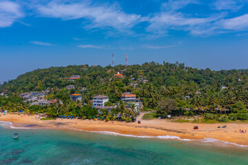 Sticker - Aerial view of Unawatuna beach at Sri Lanka