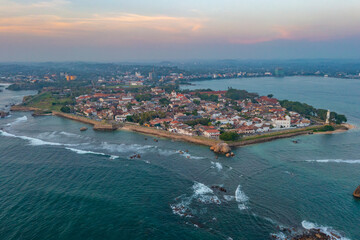 Sticker - Sunset aerial view of Galle, a town at Sri Lanka