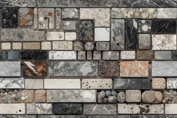 Poster - detailed mosaic tile wall created with Generative AI technology