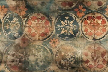Poster - colorful wall with a variety of patterns and designs created with Generative AI technology