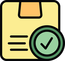 Poster - Delivered parcel icon. Outline Delivered parcel vector icon for web design isolated on white background color flat