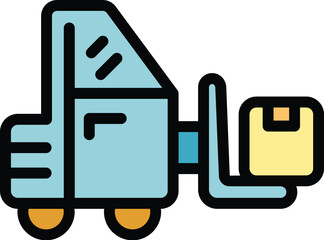 Poster - Order forklift icon. Outline Order forklift vector icon for web design isolated on white background color flat