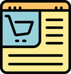 Poster - Online purchase icon. Outline Online purchase vector icon for web design isolated on white background color flat