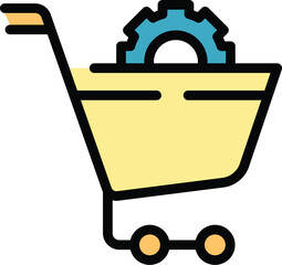 Poster - Purchase cart icon. Outline Purchase cart vector icon for web design isolated on white background color flat