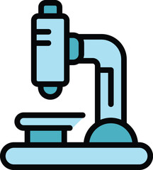 Poster - Microscope icon. Outline Microscope vector icon for web design isolated on white background color flat