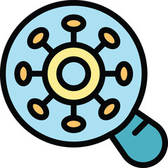 Poster - Zoom virus icon. Outline Zoom virus vector icon for web design isolated on white background color flat