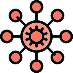Poster - Virus infection icon. Outline Virus infection vector icon for web design isolated on white background color flat