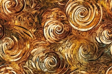 Fototapete - mesmerizing pattern of intricate spirals up close created with Generative AI technology