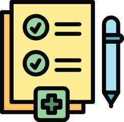 Poster - Medical test icon. Outline Medical test vector icon for web design isolated on white background color flat