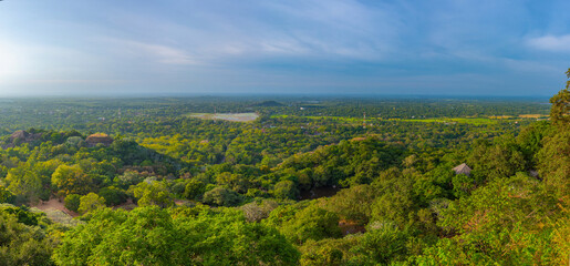 Poster - Aerial view of green landscape near Mihintale mountain in Sri Lanka