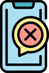 Poster - Negative phone test icon. Outline Negative phone test vector icon for web design isolated on white background color flat