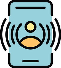 Poster - Ringing phone icon. Outline Ringing phone vector icon for web design isolated on white background color flat
